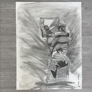 Charcoal Hand Sketch Art Print